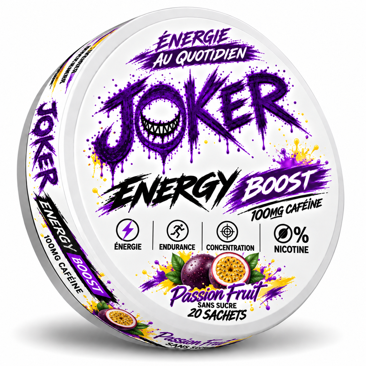 JOKER BOOST ENERGY QUOTIDIEN ✦ PASSION FRUIT ✦100mg Caféine