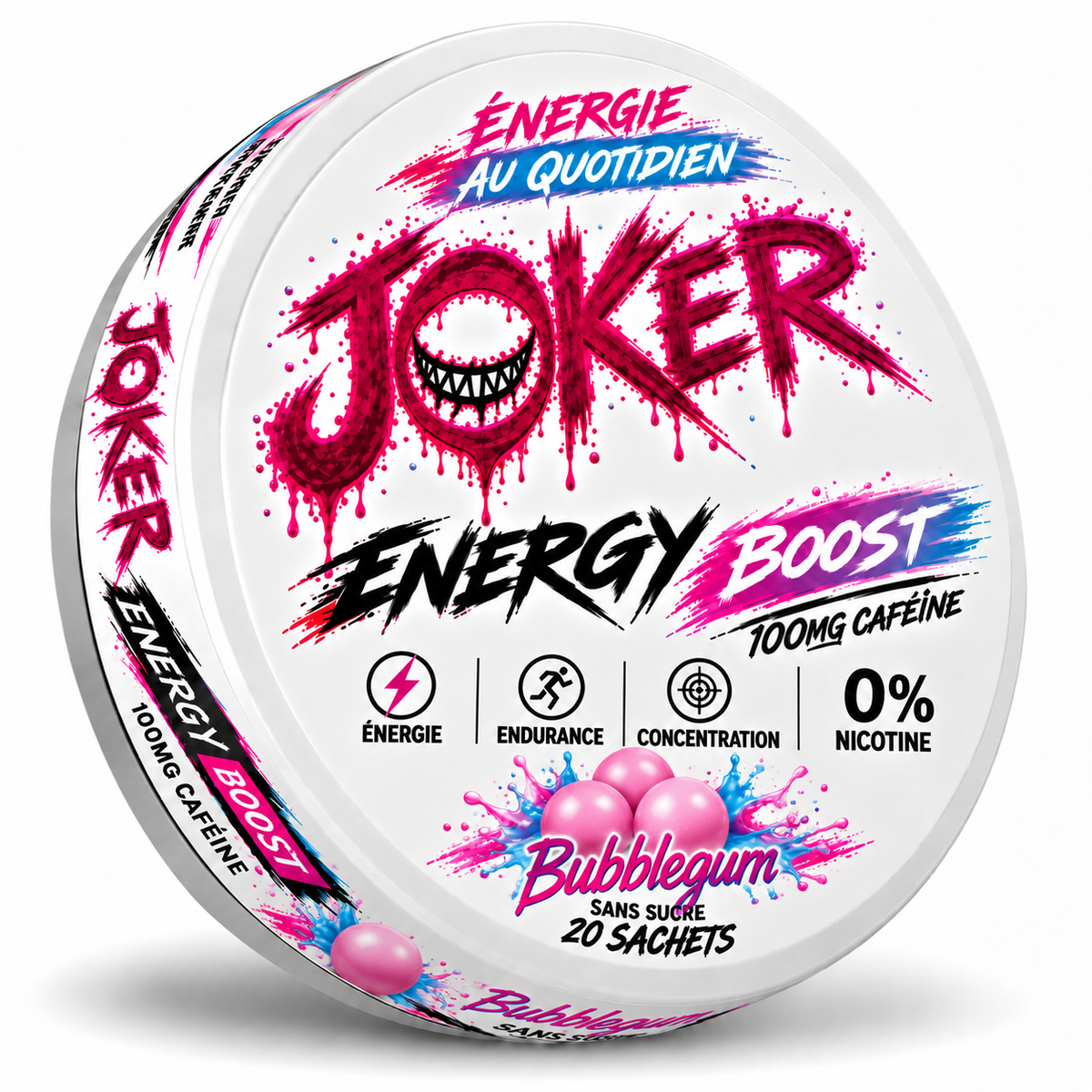 JOKER BOOST ENERGY QUOTIDIEN ✦ BUBBLEGUM ✦100mg Caféine