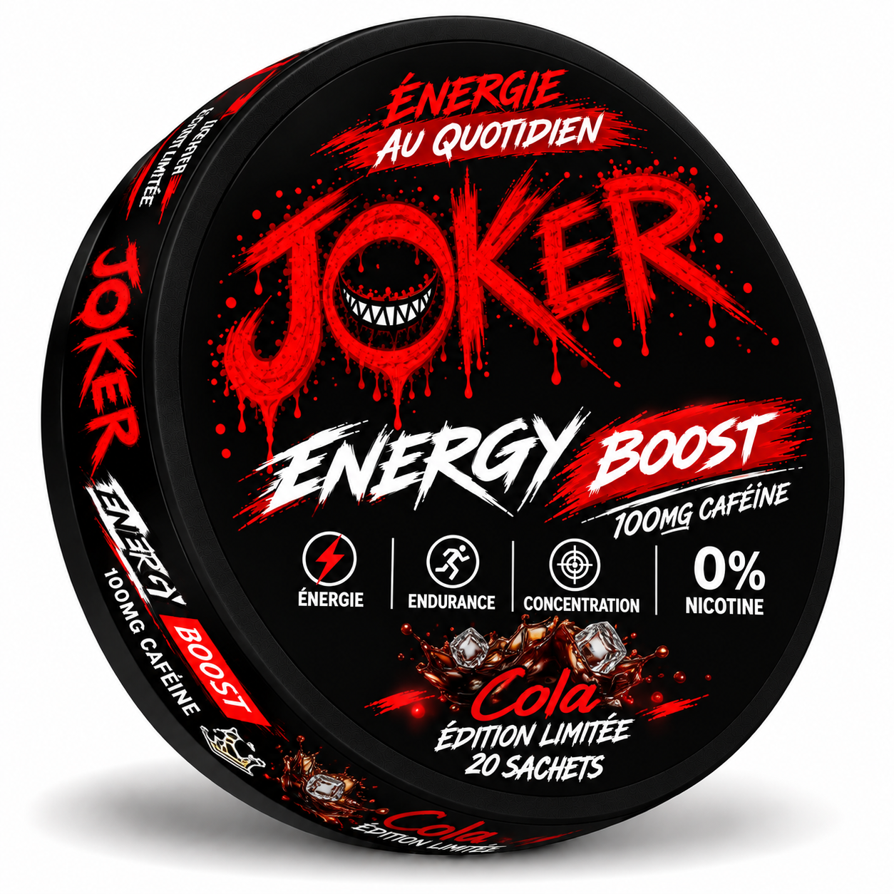 JOKER BOOST ENERGY QUOTIDIEN ✦ COLA ✦100mg Caféine LIMITED EDITION
