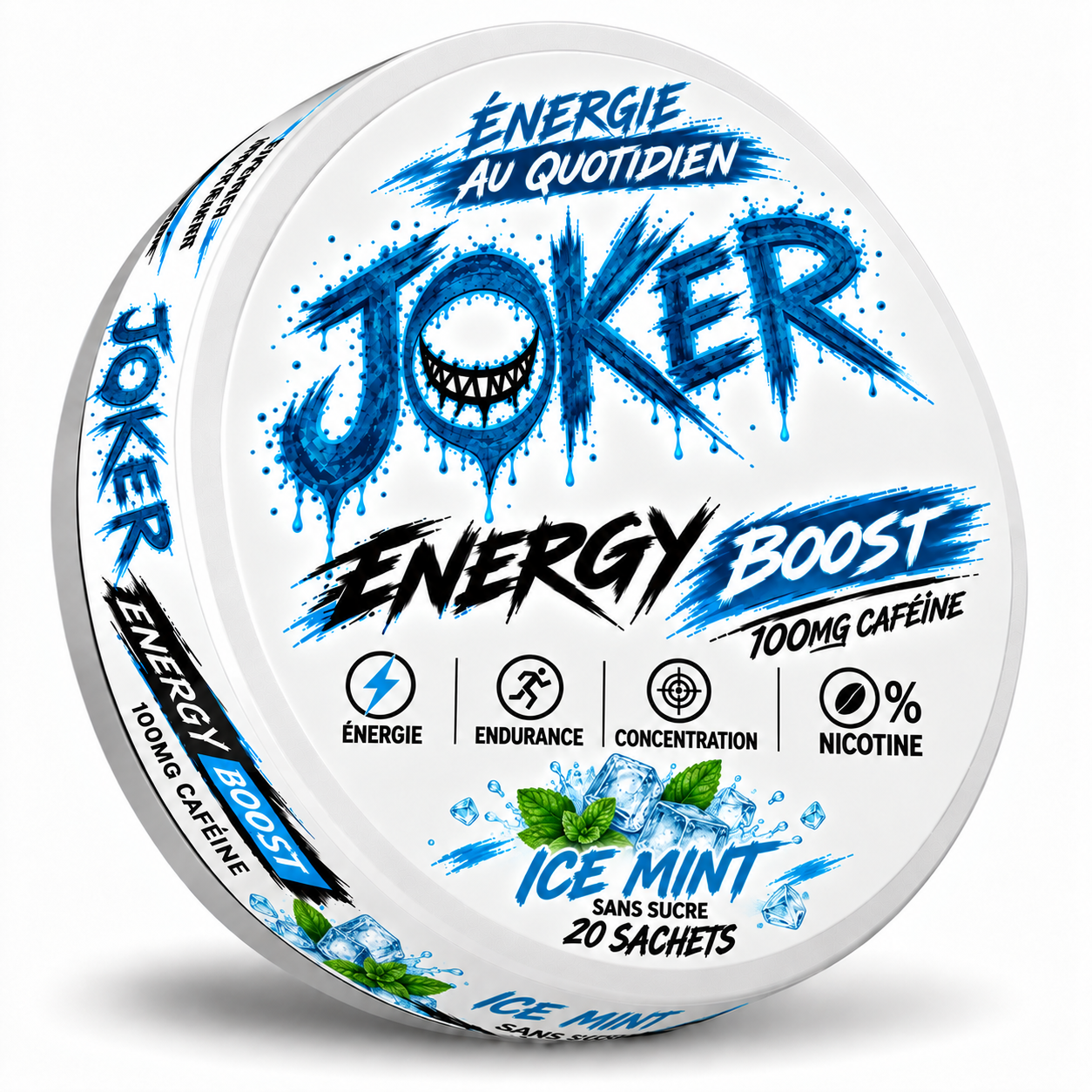 JOKER BOOST ENERGY QUOTIDIEN ✦ ICE MINT✦100mg Caféine